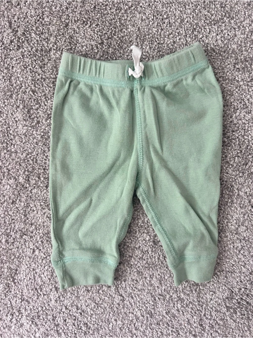 Kids Elastic Waist Drawstring Pants - Green & Gray